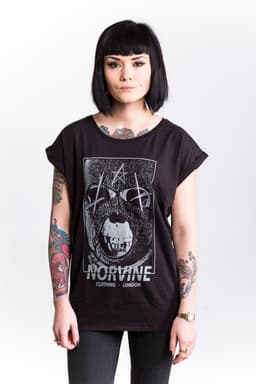 image-Norvine Masked Rebel Women's Rolled Sleeve Tunic Tee