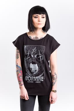 image-Norvine Masked Rebel Women's Rolled Sleeve Tunic Tee
