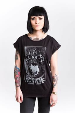 image-Norvine Masked Rebel Women's Rolled Sleeve Tunic Tee
