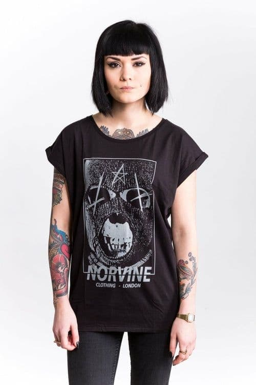 image-Norvine Masked Rebel Women's Rolled Sleeve Tunic Tee