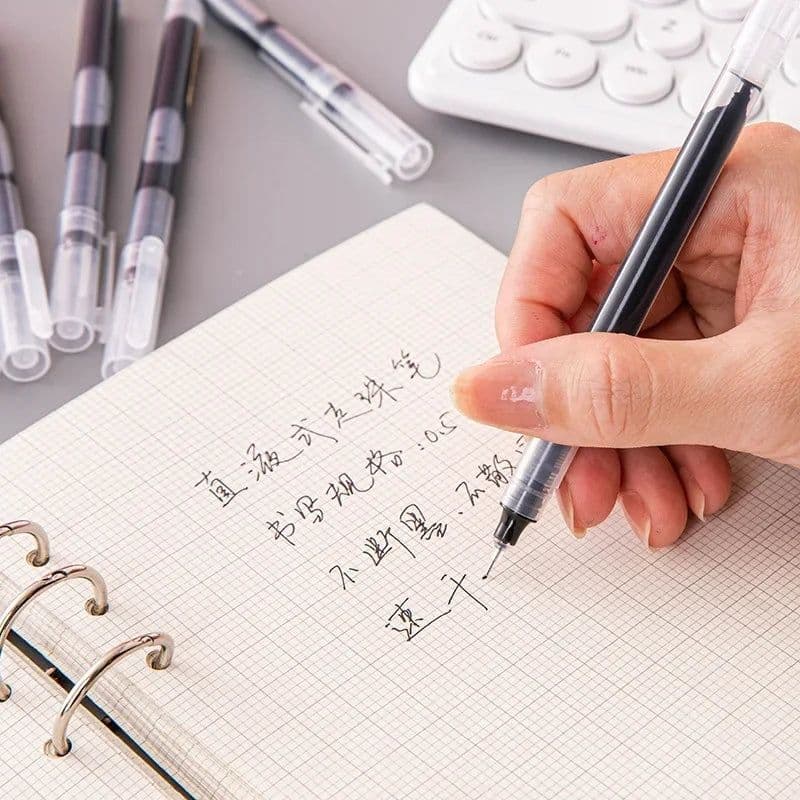 image-10Pcs/set High Quality Needle Type Gel Pens Straight Liquid Ballpoint Pen Kawaii Stationery School Office Supplies Writing