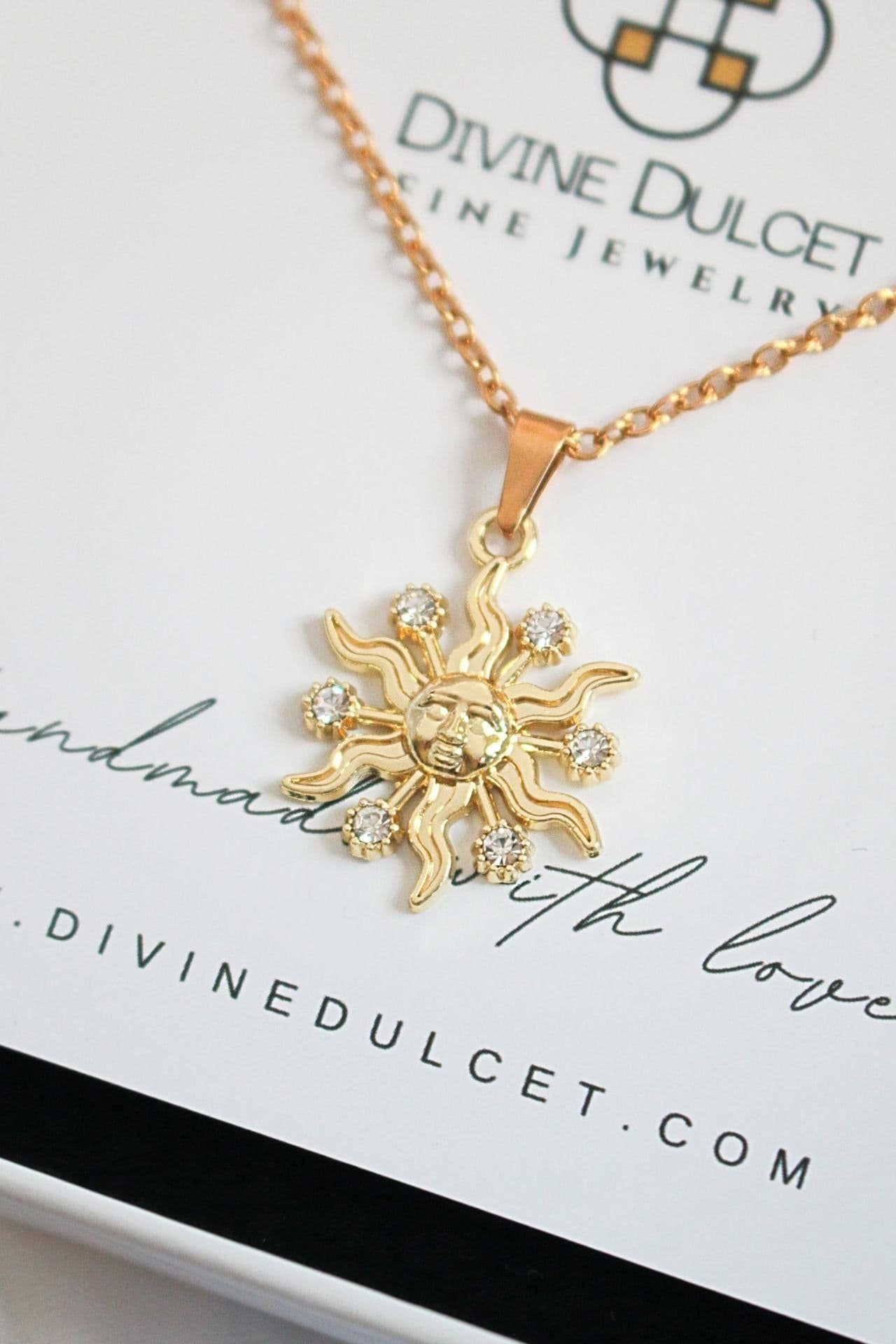 image-"Sunlight" | 24K CZ Sun Pendant Necklace