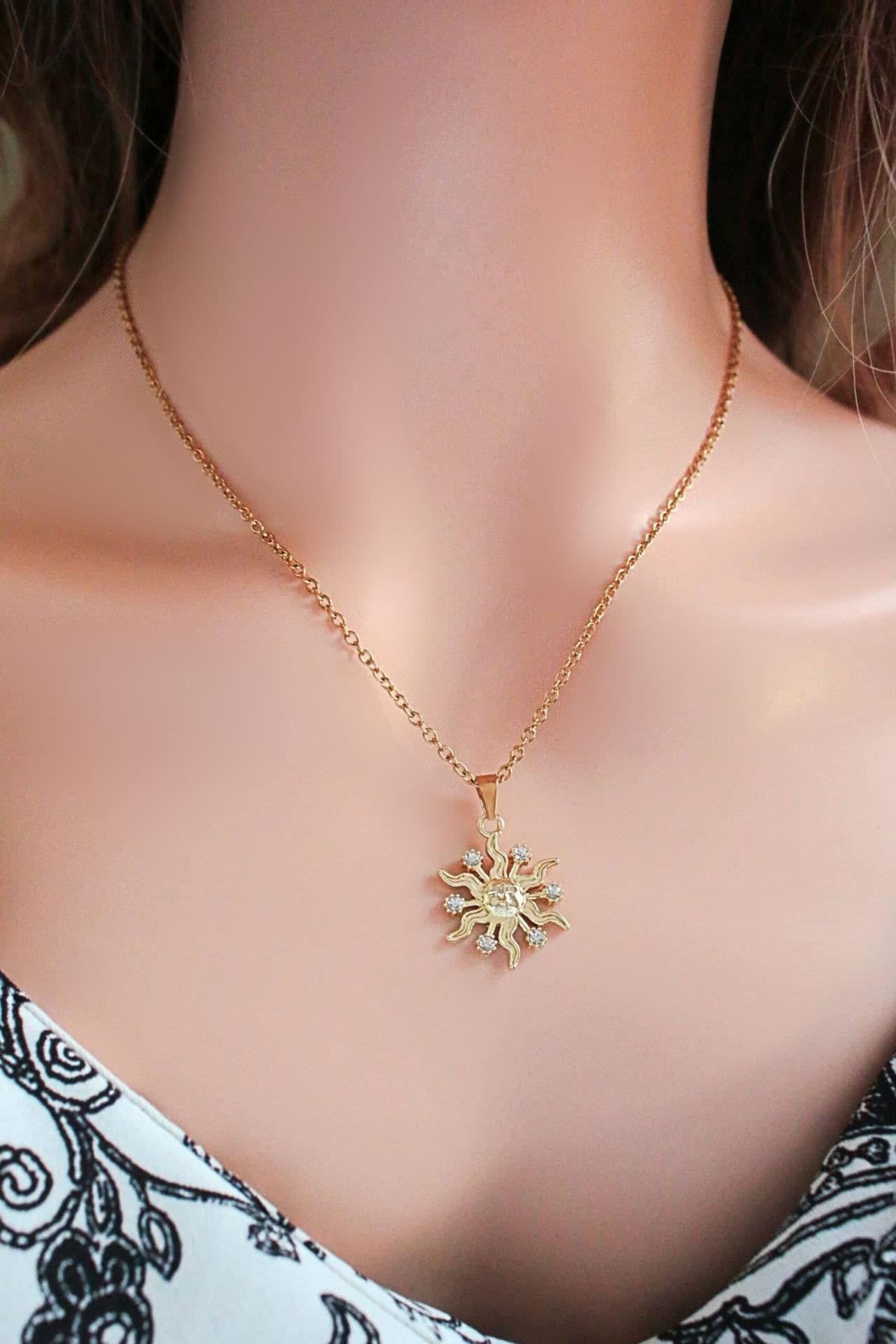 image-"Sunlight" | 24K CZ Sun Pendant Necklace