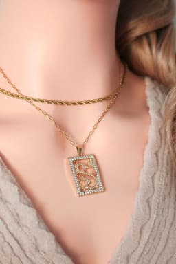 image-24K CZ Chinese Dragon Necklace