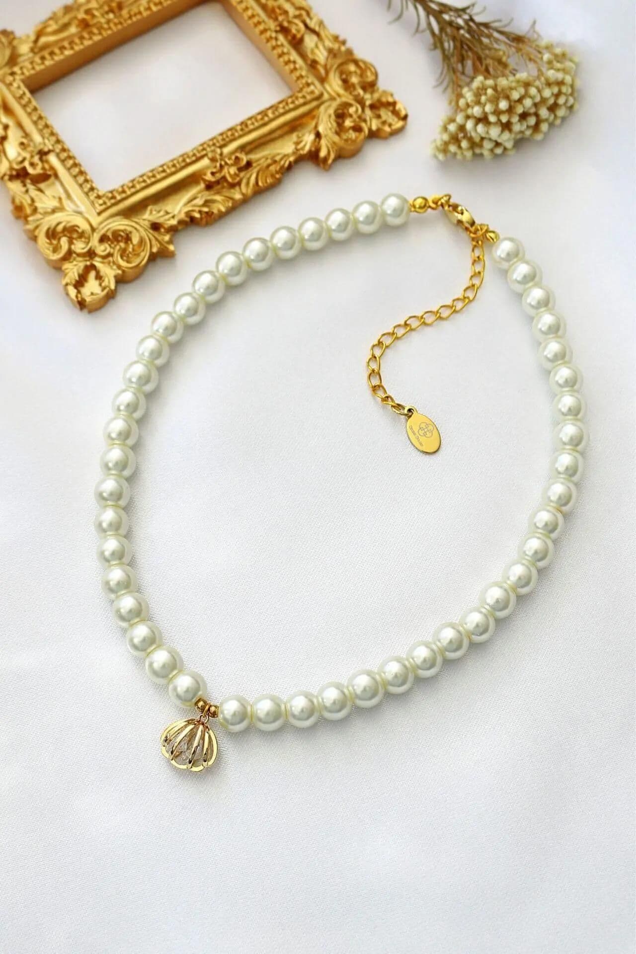 image-"Ocean Treasure" | 24K Czech Pearls Choker