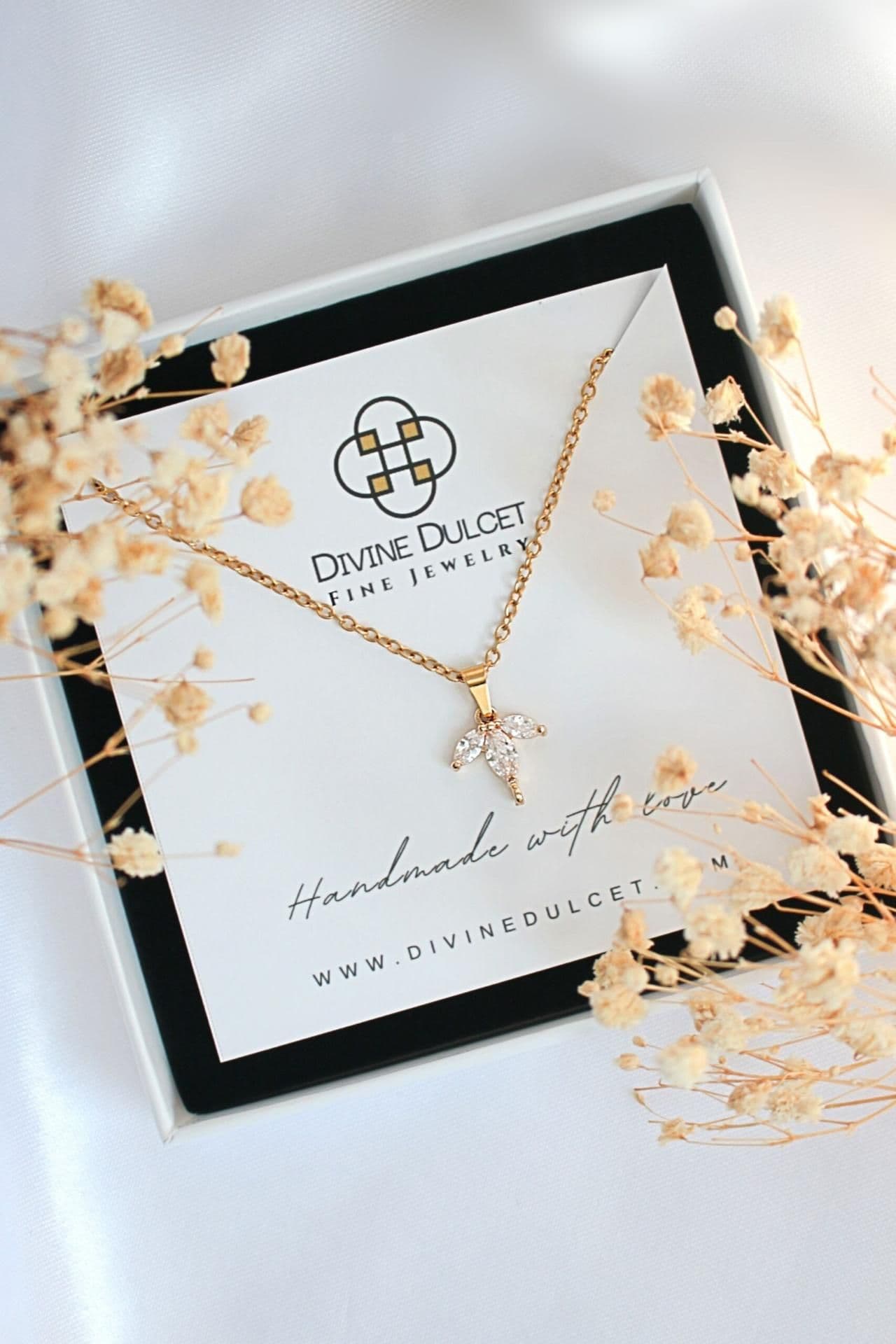 image-Bloom 24K CZ Flower Petal Pendant Necklace