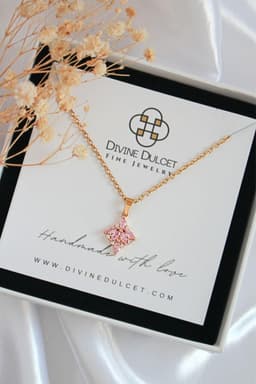 image-"Pink Sensation" | 24K Pink CZ Dainty Pendant Necklace