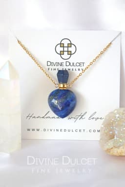 image-Royal Bottle | 24K Natural Lapis Lazuli Crystal Bottle Necklace