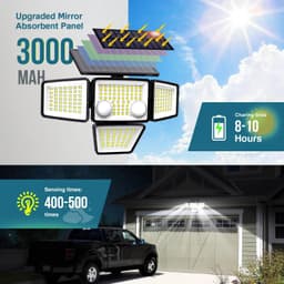 image-Solar Outdoor Lights - 3000LM 188 LED Motion Sensor Lights Solar Flood Security Lights for Backyard Yard Patio
