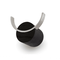 image-Wall hook DEER | Black painted oak wood, stainless steel
