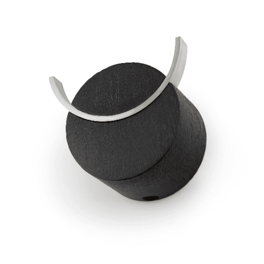 image-Wall hook DEER | Black painted oak wood, stainless steel