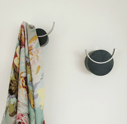 image-Wall hook DEER | Black painted oak wood, stainless steel