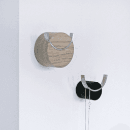 image-Wall hook DEER | Black painted oak wood, stainless steel