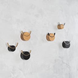 image-Wall hook DEER | Black painted oak wood, stainless steel
