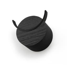 image-Wall hook DEER | Black painted oak wood, black painted steel