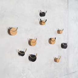 image-Wall hook DEER | Black painted oak wood, black painted steel