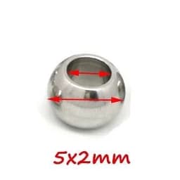 image-100pcs 2 mm-12 mm 316L Stainless Steel Beads European Ball Metal Big Hole Spacer Beads for Jewelry Making Diy Bracelet Necklace