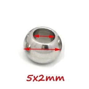 image-100pcs 2 mm-12 mm 316L Stainless Steel Beads European Ball Metal Big Hole Spacer Beads for Jewelry Making Diy Bracelet Necklace