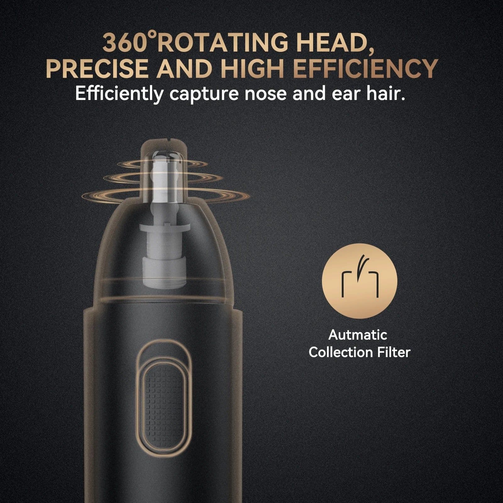 image-MAXGROOM Nose Hair Trimmer for Men Rechargeable 360 Rotating Dual-Blade Electric Shaver Eyebrows Nose Hair Trimmer Painless Safe
