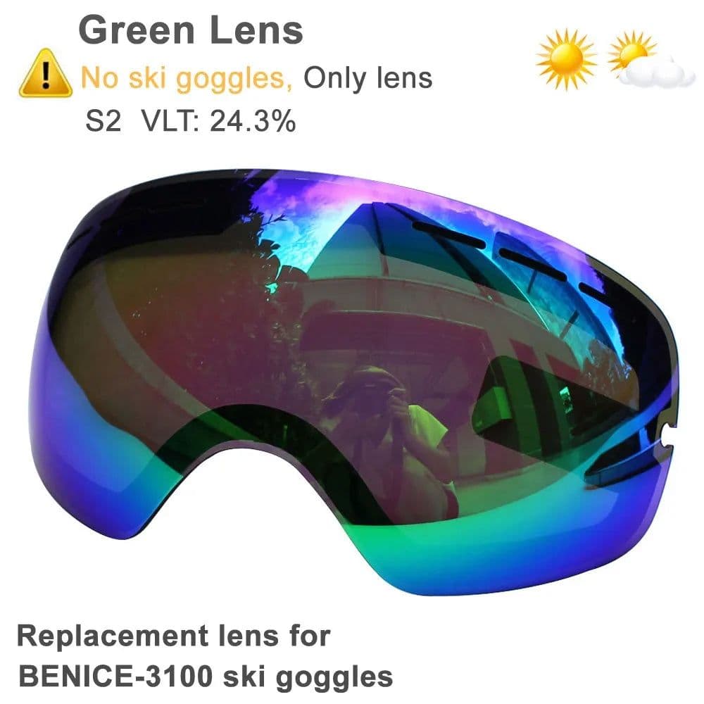 image-UV400 Double Layers Anti-fog Ski Goggles Lens Ski Mask Glasses Skiing Snow Snowboard Eyewear Mirror Polarize Goggles for Men