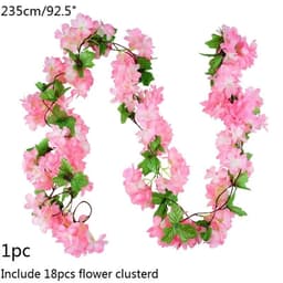image-Artificial Flower Wisteria Vine Ivy Leaf Garland Silk Rose Flowers Rattan String Vine Wedding Arch Flower Home Garden Decoration