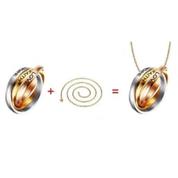 image-New Triple Interlocked Engagement Rings for Women Stainless Steel Three-in-one Promise Gift for Her Valentines Day