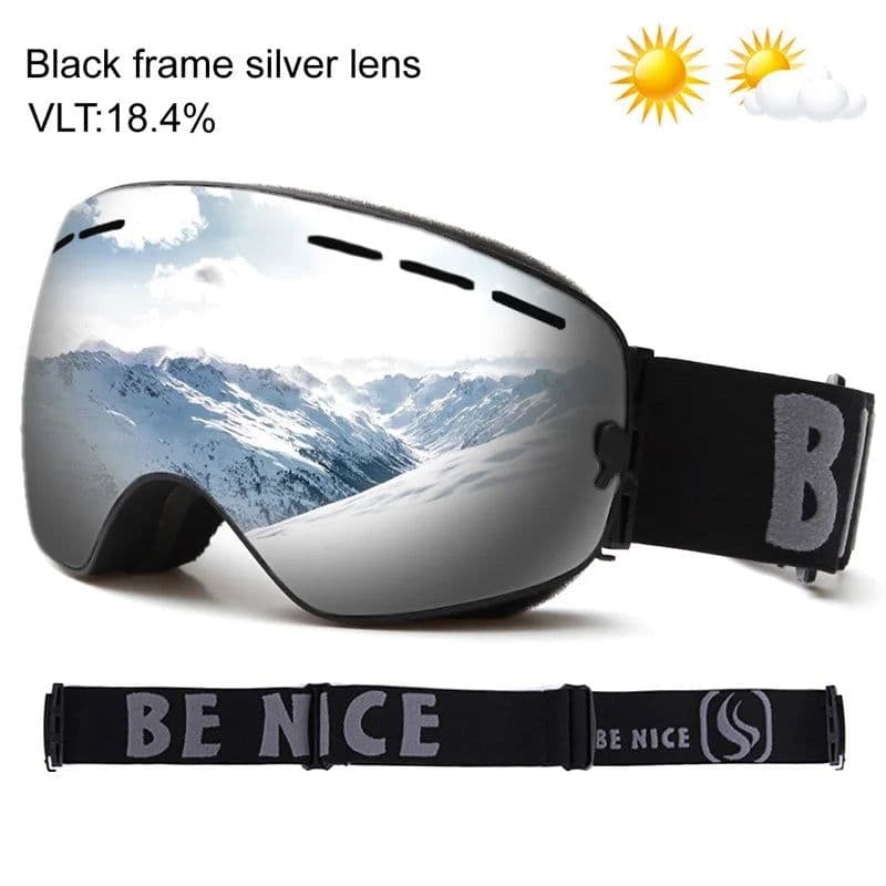 image-UV400 Double Layers Anti-fog Ski Goggles Lens Ski Mask Glasses Skiing Snow Snowboard Eyewear Mirror Polarize Goggles for Men