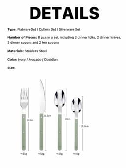 image-Elegant Modern Nordic Flatware Set Of 8 ( $4.9 Each ) - Bistrot Rivet