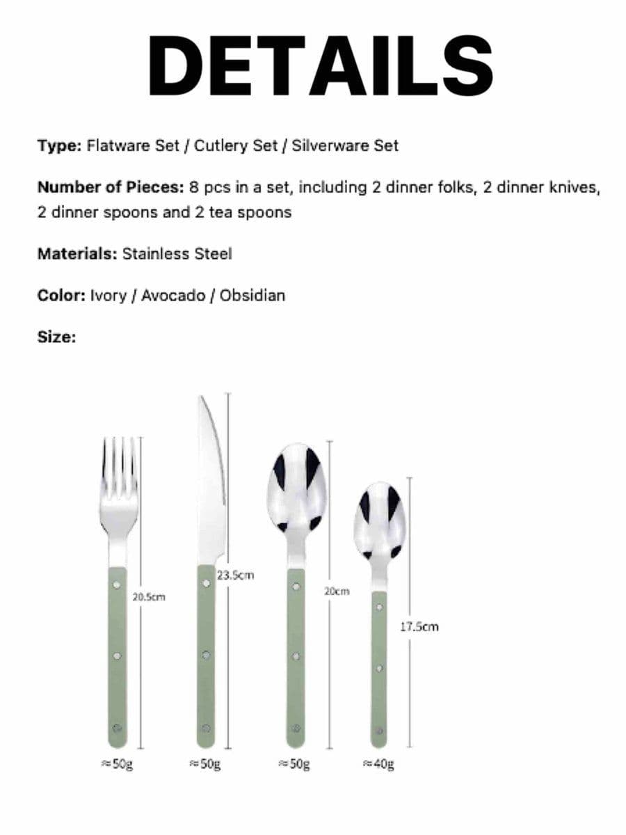 image-Elegant Modern Nordic Flatware Set Of 8 ( $4.9 Each ) - Bistrot Rivet