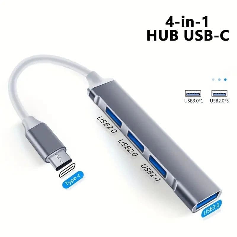 image-4 Port Multi Splitter Type C HUB 3.0 USB 3.1 Adapter OTG For Xiaomi Lenovo Macbook 13 15 Air Pro PC Computer Accessories