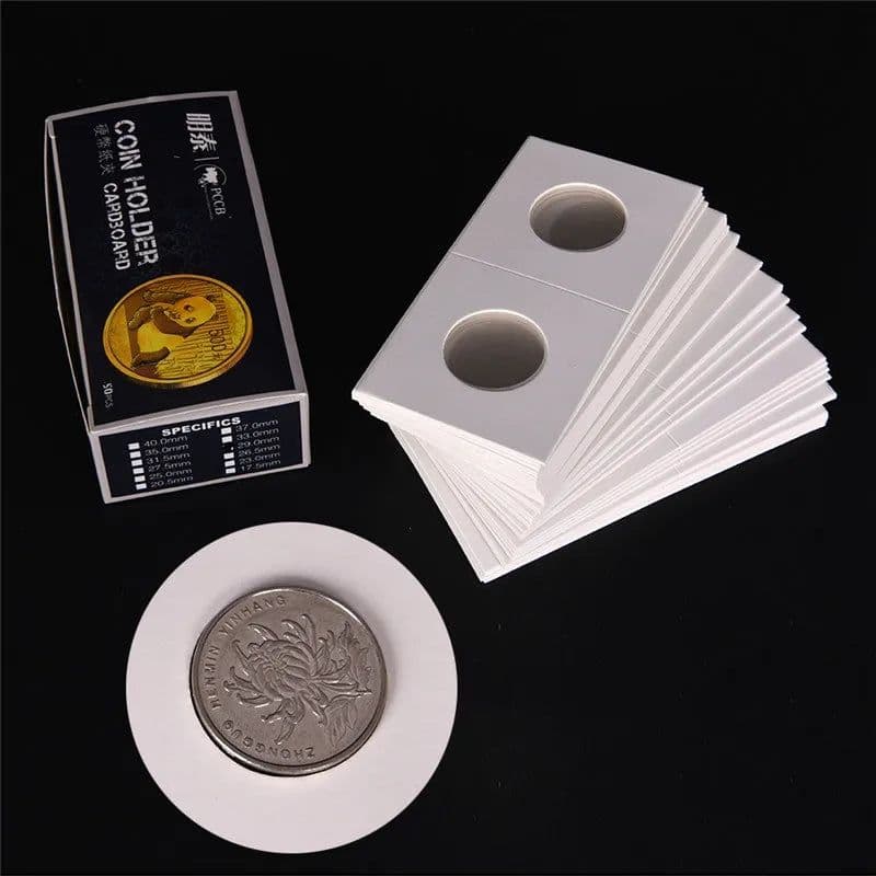 image-50pcs/Set 23-40mm Sizes Protective Coin Paper Clip Collecting Money Penny Storage Case Stamp Coin Holders Cover Case Storage