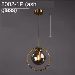 image-Modern Glass Ball Pendant Lighting Fixture Golden Ring Kitchen Dining Room Bedside Hanging Lamps Luminaire Suspension Lights