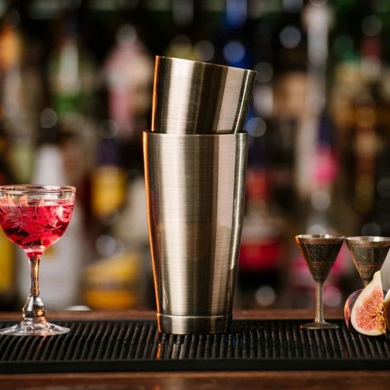 image-Stainless Steel Cocktail Boston Bar Shaker: 2-piece Set: 18oz Unweighted & 28oz