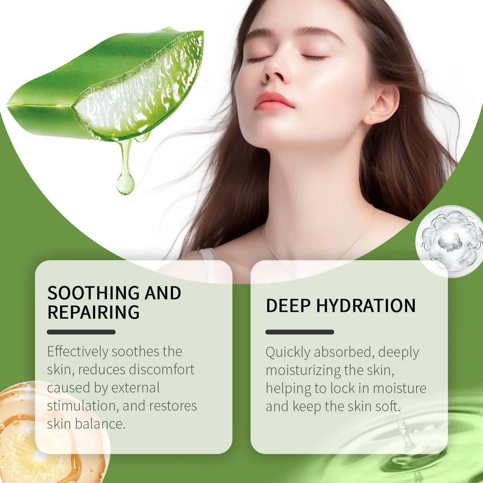 image-Eelhoe Aloe Vera Skin Care Series Fade Fine Lines Light Weight Improving Elasticity Nourishing Hydrating Facial Moisturizing Set