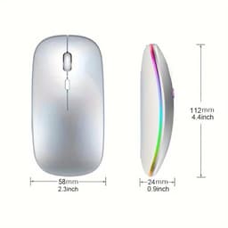 image-Wireless Mouse Bluetooth and 2.4GHz Dual Modes Rechargeable RGB Ergonomic Silent Click for PC iPad Laptop Cell Phone TV