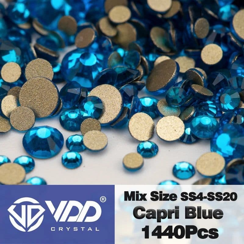 image-VDD SS4-SS20 Mix Size Clear Crystal Non-Hotfix Gold FlatBack Rhinestones Decorations DIY Glitter Stones 3D Nail Art Accessories