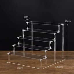 image-Acrylic Display stand for Amiibo Funko POP Figures,Cupcake Cosmetic Nail Polish Clay Figurine Jewelry for Display Stand Riser