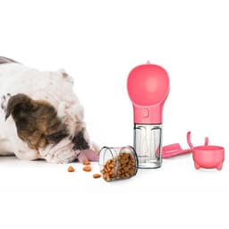 image-KOMMILIFE Portable Cat Dog Water Bottle Food Feeder Drinker Poop Dispenser 3 In 1 Leak-proof Multifunctional Dog Waterer Bottle