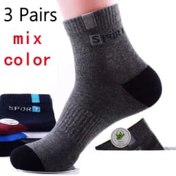 image-10/5/3pairs Breathable Con Sports Stockings Men Bamboo Fiber Autumn and Winter Men Socks Sweat Absorption Deodorant Business Sox