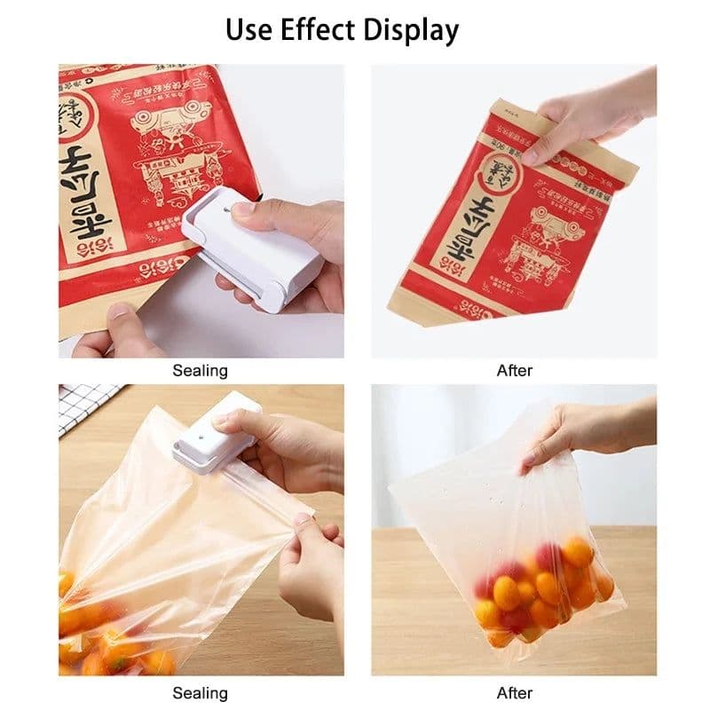 image-Mini Heat Bag Sealing Machine Package Sealer Bags Thermal Plastic Food Bag Closure Portable Sealer Food Packaging Heat Sealer