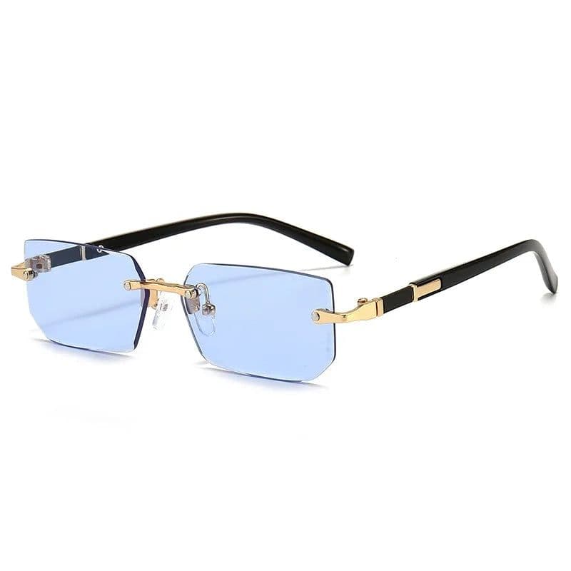 image-Rimless Sunglasses Rectangle Fashion Popular Women Men Shades Small Square Sun Glasses For Female Male Summer Traveling Oculos
