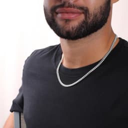 image-Cuban Chain Men's Titanium Necklace Bracelet - 14K Gold, 41-50cm