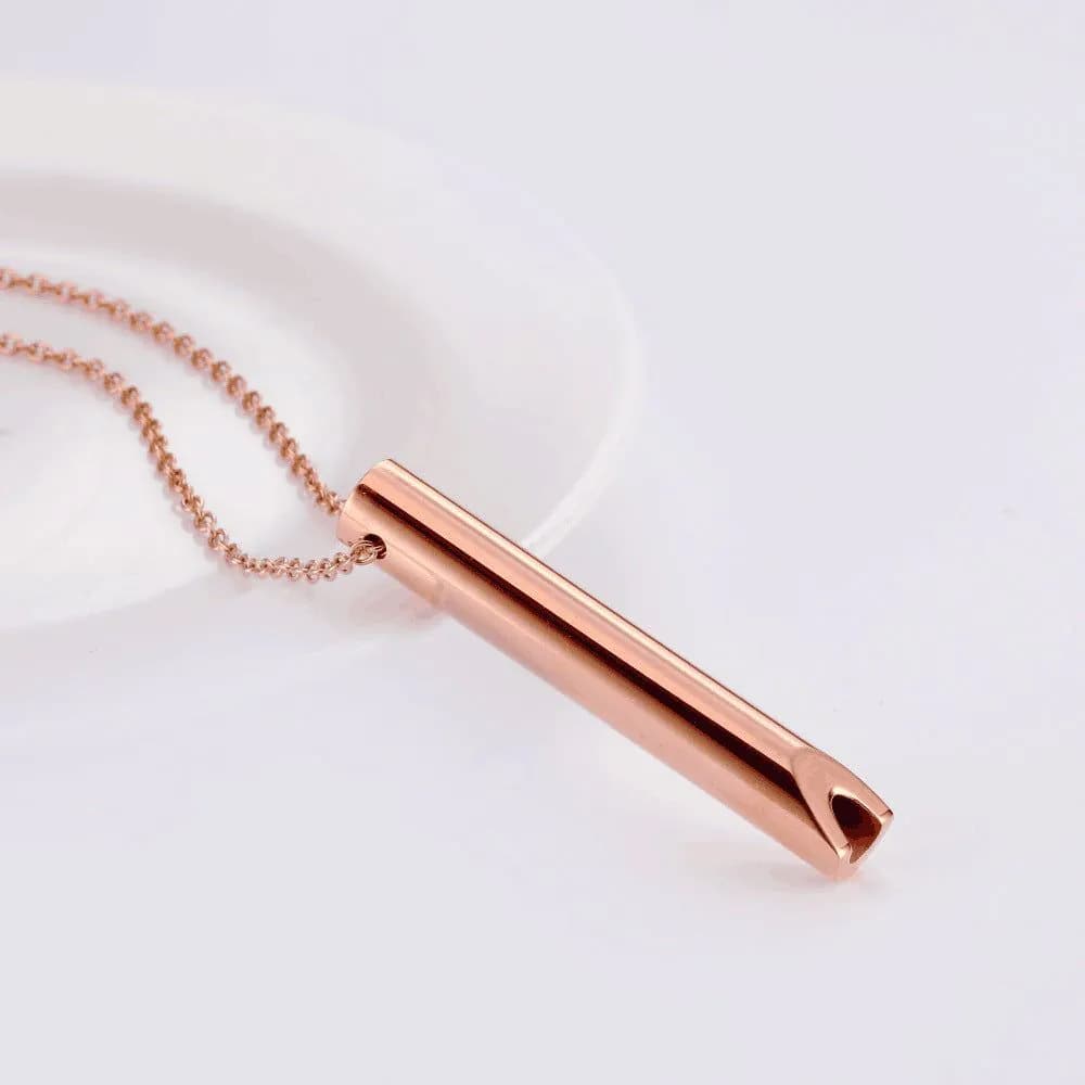 image-Rose Gold Stainless Steel Meditation Necklace