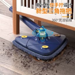 image-Spin Mop - White Triangular Free Hand Wash Household Lazy Mop