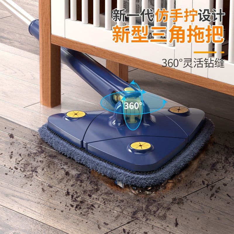 image-Spin Mop - White Triangular Free Hand Wash Household Lazy Mop