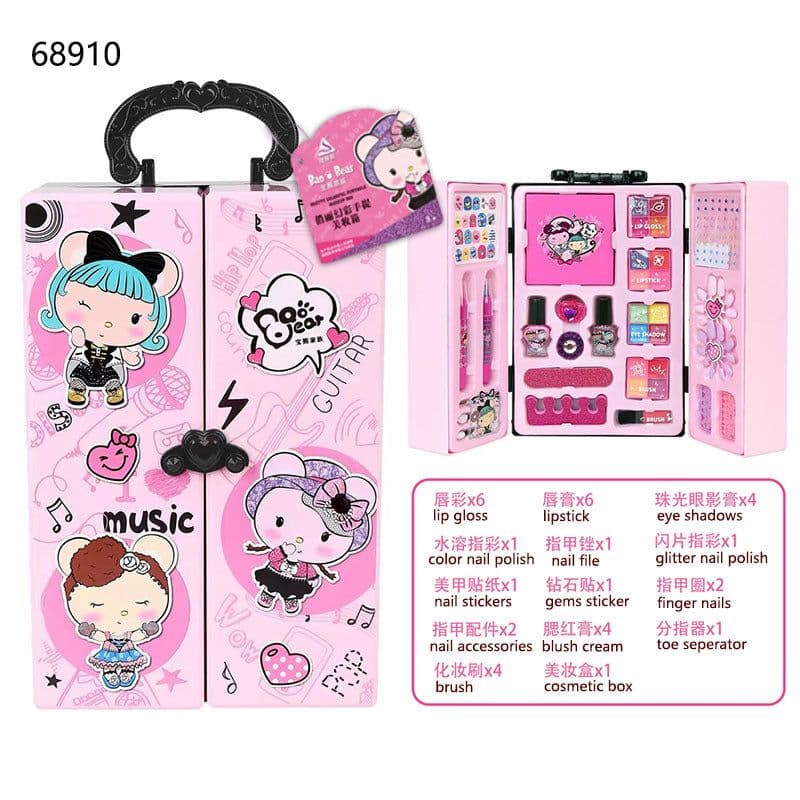 image-Kids Makeup Toy Suitcase - Princess Makeup Set for Girls 7-14 Years Old - Birthday Gift