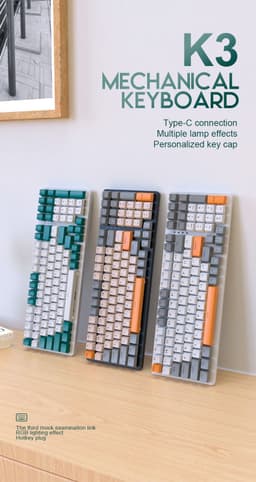 image-Free Wolf K3 Mechanical Gaming Keyboard 100 Keys