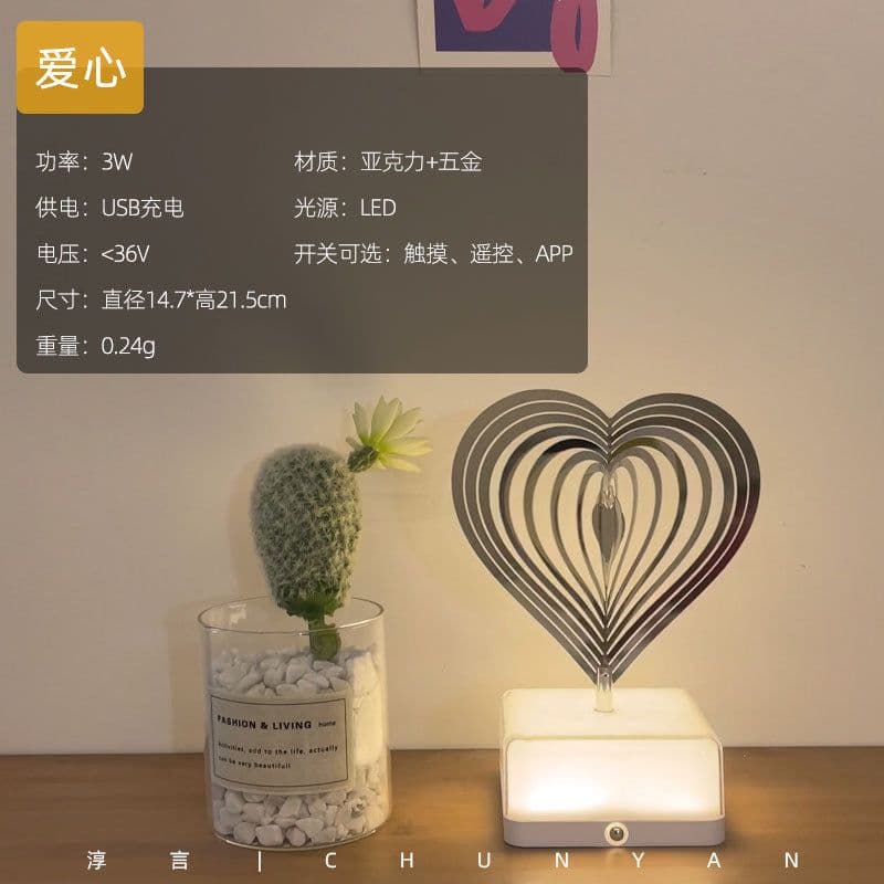 image-Chunyan JPJ Night Light Rotating Bedside Lamp