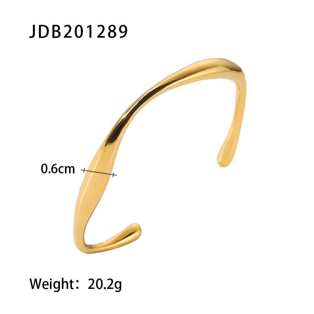 image-Stainless Steel Necklace & Bracelet Set - Gold