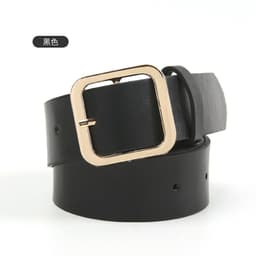 image-Women's Belt Brown Imitation Leather Square Buckle